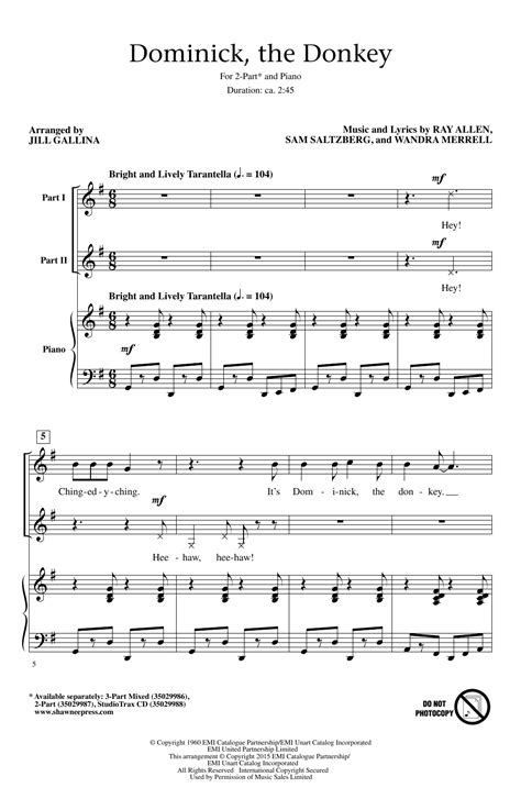 Dominick, The Donkey | Sheet Music Direct