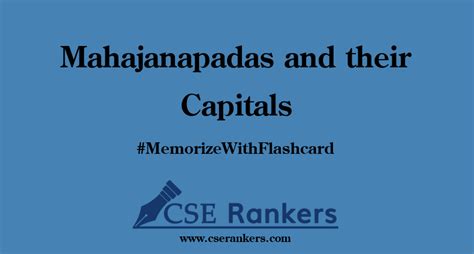 Flashcard: Important Mahajanapadas and their Capitals for Civil ...