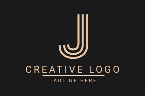 Modern creative letter J vector logo design. Minimalist flat line logo ...