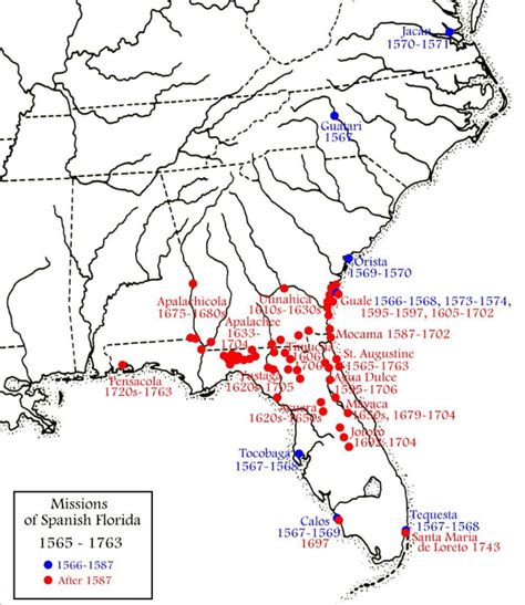 Spanish missions in Florida (UWF-Archaeology Dept.) : r/MapPorn