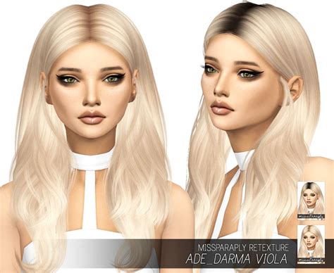 [TS4] Ade_Darma Viola: Solids & Dark Roots | Sims hair, Sims 4, Sims