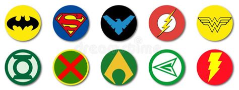 Set of Justice League DC Comics Black Logos Editorial Stock Photo ...