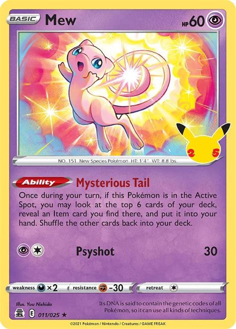 Mew · Celebrations (CEL) #011 ‹ PkmnCards | Mew pokemon card, Pokemon cards, Pokemon