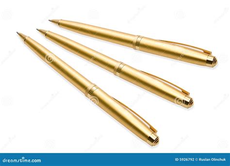 Gold pens stock photo. Image of background, brown, isolated - 5926792