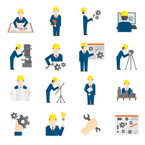 Set of Engineer Icons 452788 Vector Art at Vecteezy