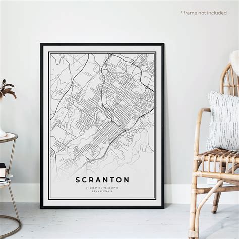 Scranton Map Print Scranton Street Map Poster Pennsylvania | Etsy