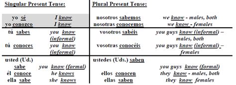 Rules of saber and conocer | Plurals, Studious, Present tense