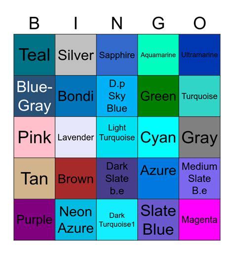 Color Bingo I Bingo Card