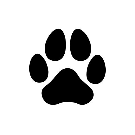 Black silhouette of a dog paw. Paw print. Footprint pet. Dog vector, icon. Paw puppy isolated on ...