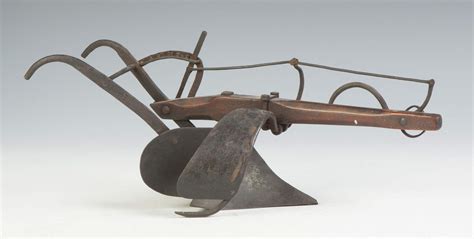 Wrought Iron & Wood Farm Plow Patent Model | Cottone Auctions