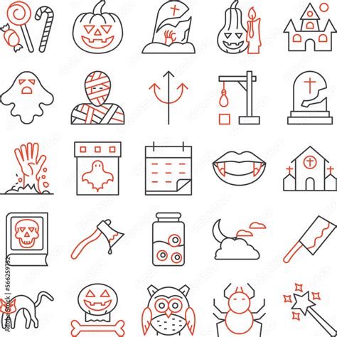 Halloween icons set, Halloween vector icons, Halloween set, Halloween ...