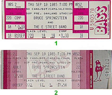 Bruce Springsteen & the E Street Band Vintage Tickets at Wolfgang's