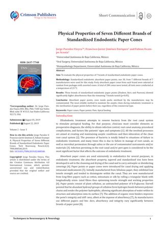 Physical Properties of Seven Different Brands of Standardized ...