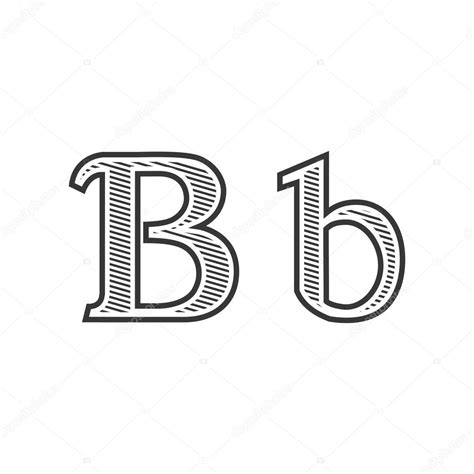 Font tattoo engraving letter B with shading Stock Vector Image by ...