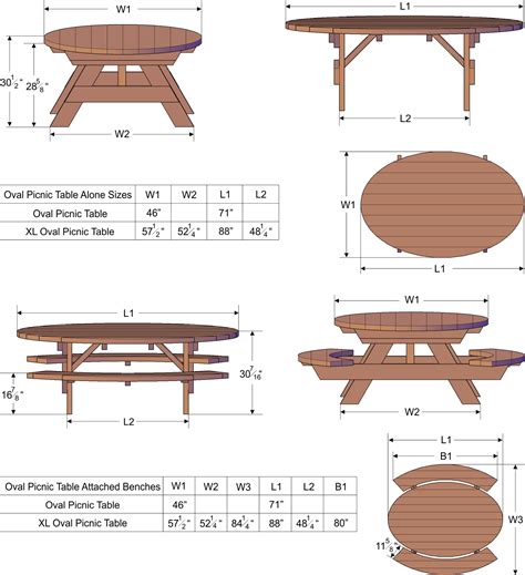 Oval Picnic Table: Custom Oval Shaped Wood Picnic Table