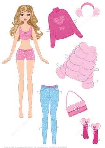 Girl Paper Doll with Winter Clothes | Free Printable Papercraft Templates