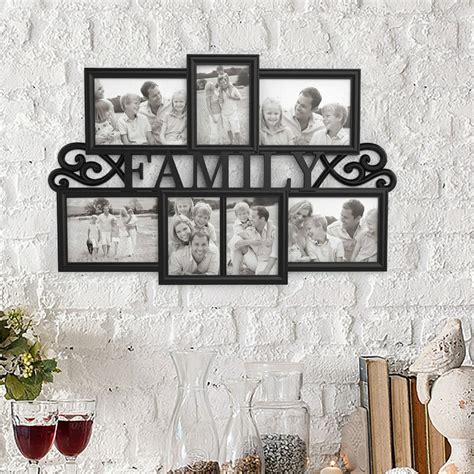 Lavish Home Family Collage Picture Frame with 7 Openings for Three 4x6 ...