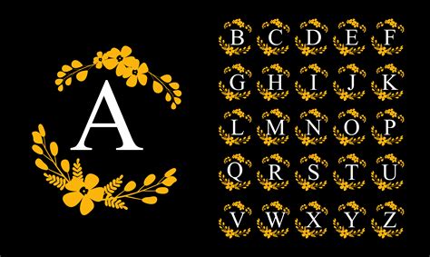 Alphabet set in flowers 833692 Vector Art at Vecteezy