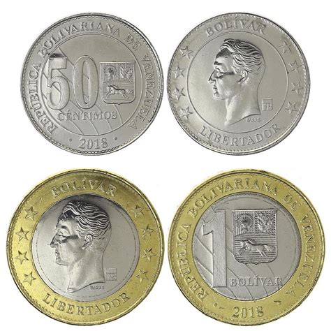 Coin Venezuela Set 2 coins 0,50 and 1 Bolivar - Simon Bolivar - 2018