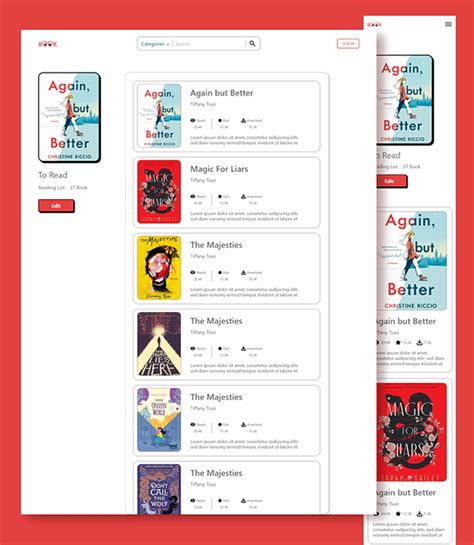 E-book library Website :: Behance