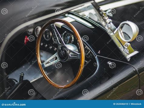 High-angle Partial View of a Black AC Cobra Car Interior Editorial Image - Image of cobra, high ...