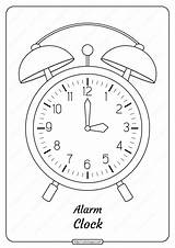 Free Printable Alarm Clock Pdf Coloring Page sketch template