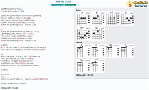 Chord: Kiss Me Quick - tab, song lyric, sheet, guitar, ukulele | chords.vip