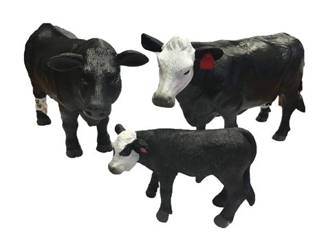 Buy Black Angus Bull, White Faced Cow, and Black Bald Calf Family Set - 1/16th Scale Online at ...