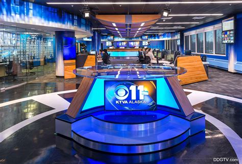 KTVA Newsroom, Wide Shot Tv Set Design, Virtual Studio, Desk Inspo, Tv Sets, Newsroom, New Set ...