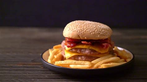 Pork burger with cheese 3230477 Stock Video at Vecteezy