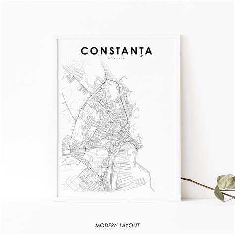 Constanta Romania Map Print Map Art Poster Constanța | Etsy