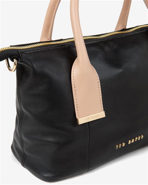 Ted Baker Leather Mini Tote Bag in Black - Lyst