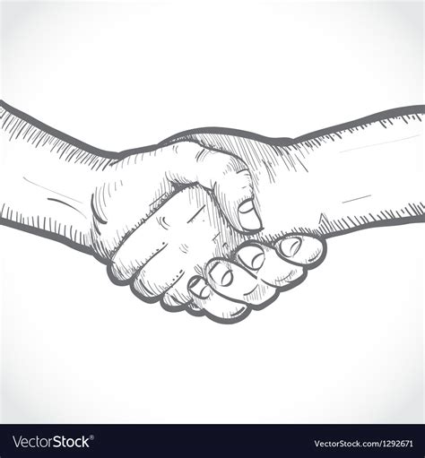 Sketch of two shaking hands Royalty Free Vector Image