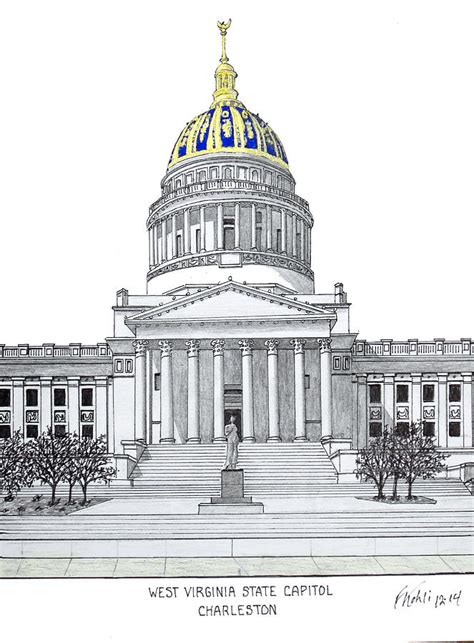 West Virginia State Capitol Drawing by Frederic Kohli - Fine Art America