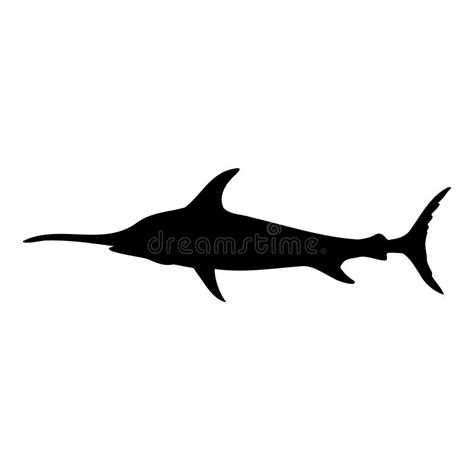 Vector Hand Drawn Swordfish Silhouette Stock Vector - Illustration of drawing, aquatic: 276117277