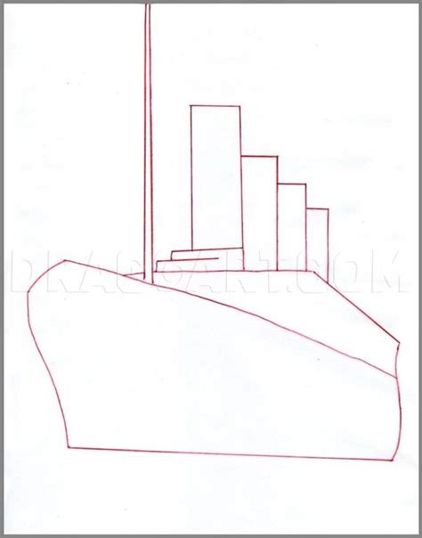 How To Draw Titanic, Easy Tutorial 7 Steps - Toons Mag