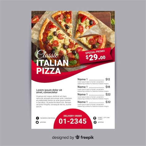 Free Vector | Pizza flyer template