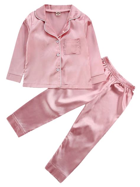 Bmnmsl - Bmnmsl Girls Silk Satin Pajamas Pyjamas Kids Child Long sleeve ...