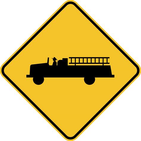 Emergency Vehicle Crossing Sign On White Background 13085924 Vector Art ...