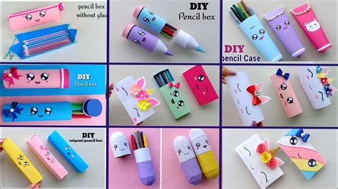 How to make paper pencil box / DIY origami pencil box / paper pencil box /origami / school ...