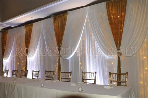 2017 lastest wedding stage curtain white with gold sequin wedding backdrop-in Party Backdrops ...