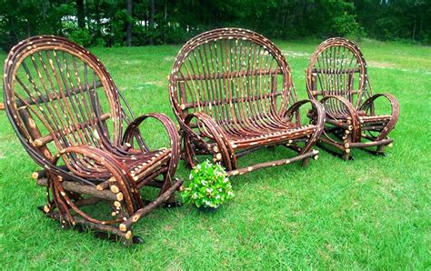 Willow Furniture 3 Piece Set Willow Loveseat and 2 Handmade | Etsy