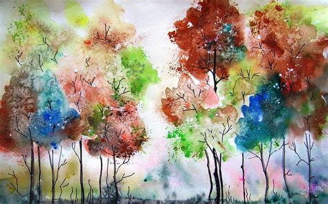 Watercolor Wallpapers HD Pictures. | Painting wallpaper, Watercolor trees, Tree painting