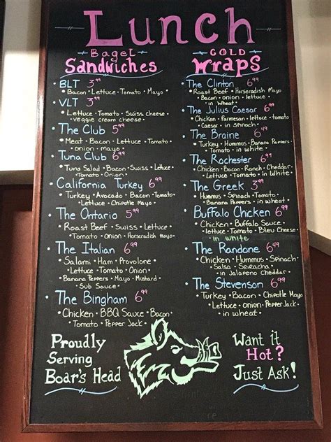 Menu at New York Bagel cafe, Cortland