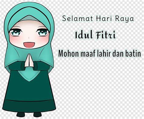 Gambar Animasi Muslimah Idul Fitri Selamat Hari Raya Idul Fitri Ucapan ...