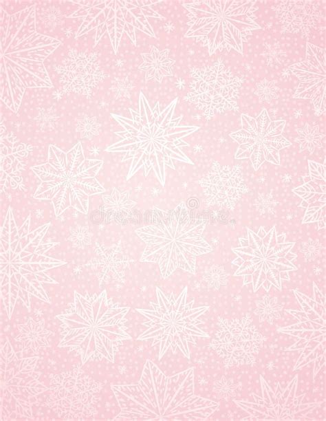 Pink Christmas Background with Snowflakes and Stars, Vector Stock Vector - Illustration of ...