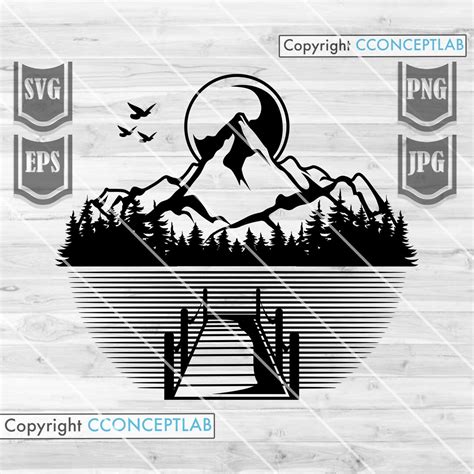 Lake Clipart Svg File Lake Svg Lake Life Svg Lake Cut Files Lake Illustration Svg Sunset Svg ...