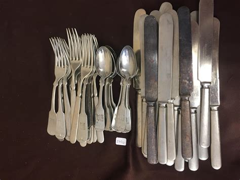 Lot - Silverware Set, 55 Pieces, American Nickel Silver, Solid Brazil Silver