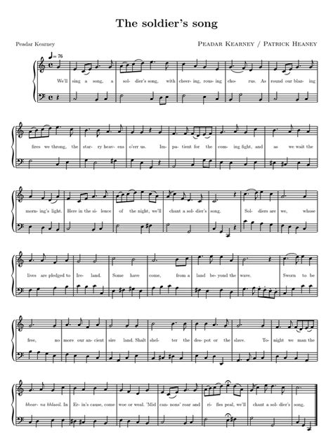 Amhrán Na Bhfiann English Lyrics - Voice, Piano PDF | PDF | Patriotic Songs