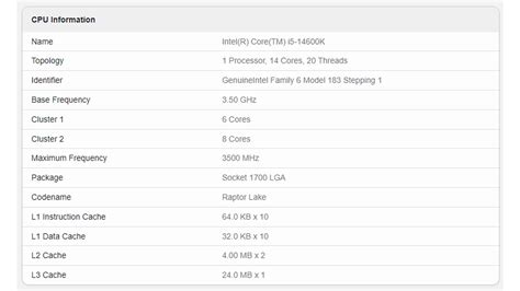 Intel Core i5-14600K benchmark leak shows 5.7GHz clock speed